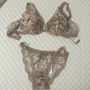 Intimissimi mauve floral bra set - St. Camou Flower 34C/S